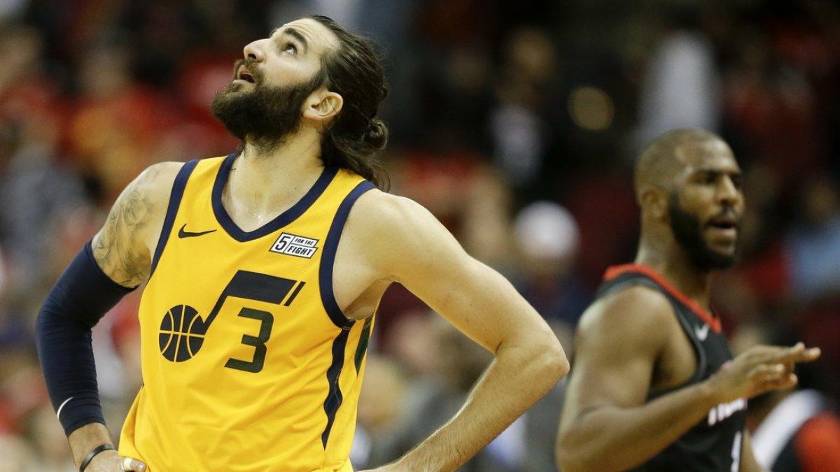Ricky Rubio, durante la derrota ante Rockets