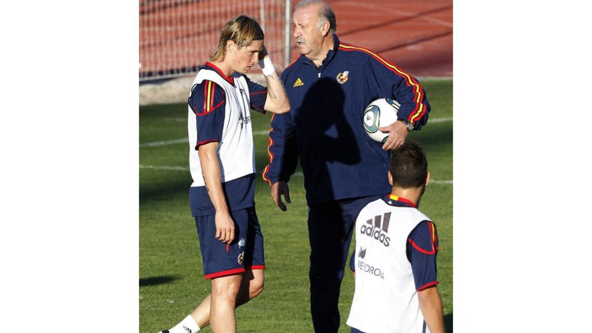 Del Bosque y Torres, en la última convocatoria de la selección.