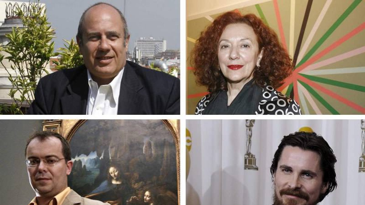 De izquierda a derecha y de arriba a abajo: Federico Moccia, Adora Calvo, Javier Sierra y Christian Bale.