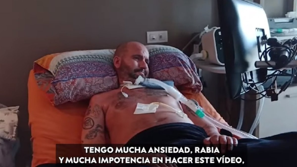 Jordi Sabaté, enfermo de ELA. YOUTUBE