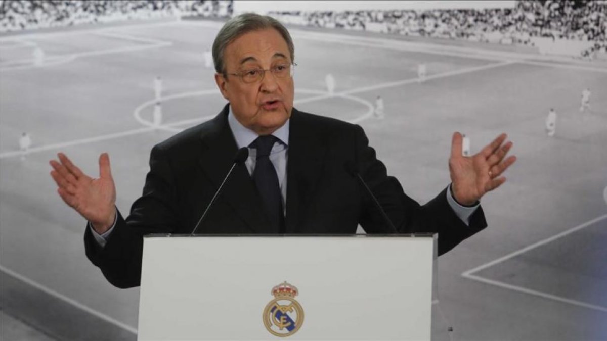 Florentino Pérez, durante una rueda de prensa.