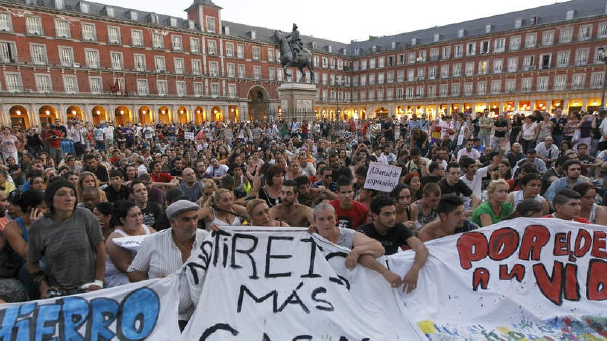 Una de las manifestaciones del 15M celebradas en Madrid.