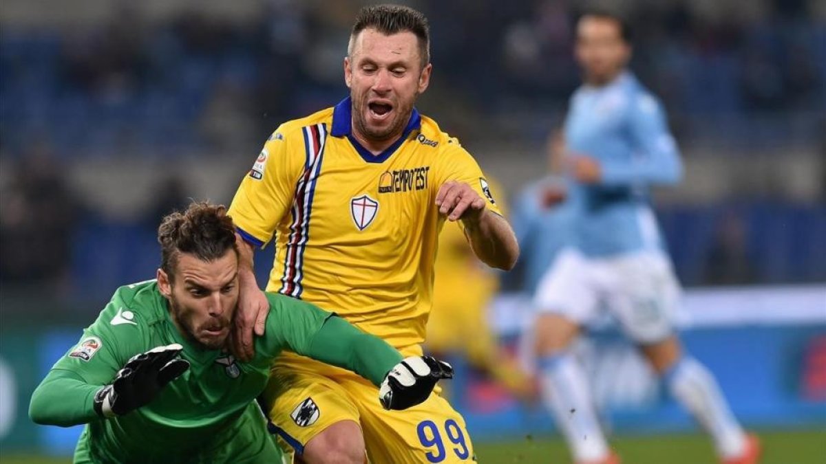 Cassano, con la camiseta de la Sampdoria