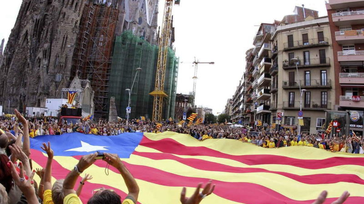 Participantes en la concentración celebrada el año pasado con motivo de la Diada.
