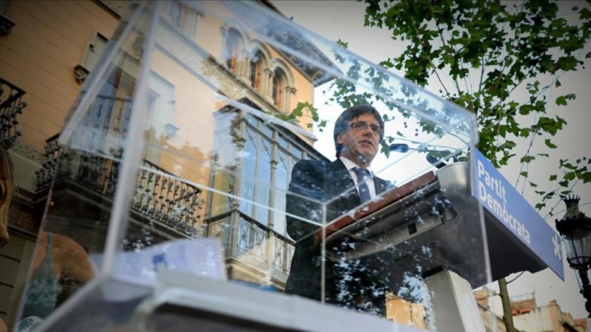 Acto del PDECat a favor del sí en el referéndum unilateral del 1-O, el mes pasado.