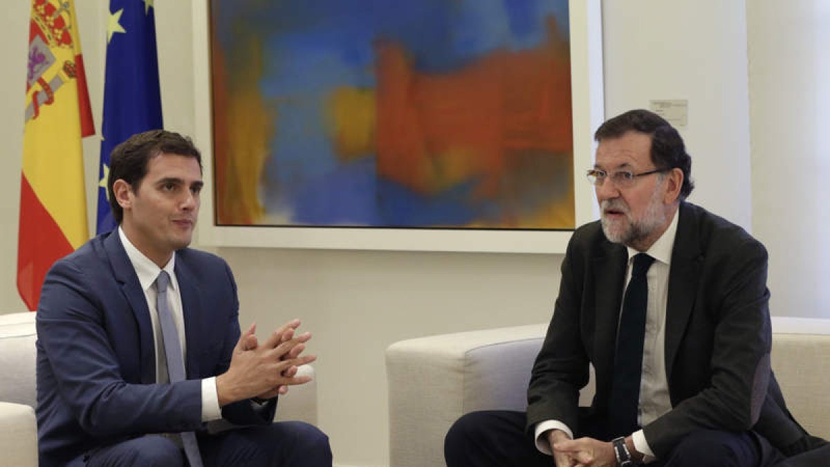 Albert Rivera y Mariano Rajoy durante el encuentro.