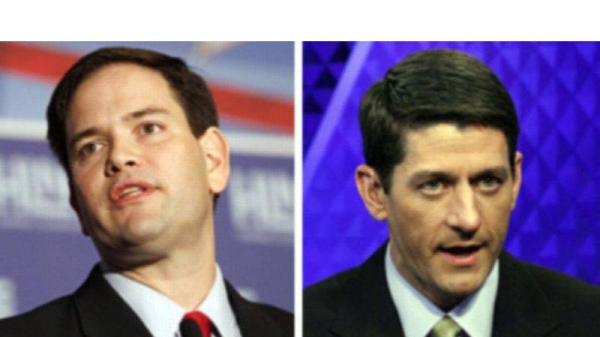 El senador de Florida Marco Rubio (izquierda) y el congresista Paul Ryan suenan como número dos de Romney.