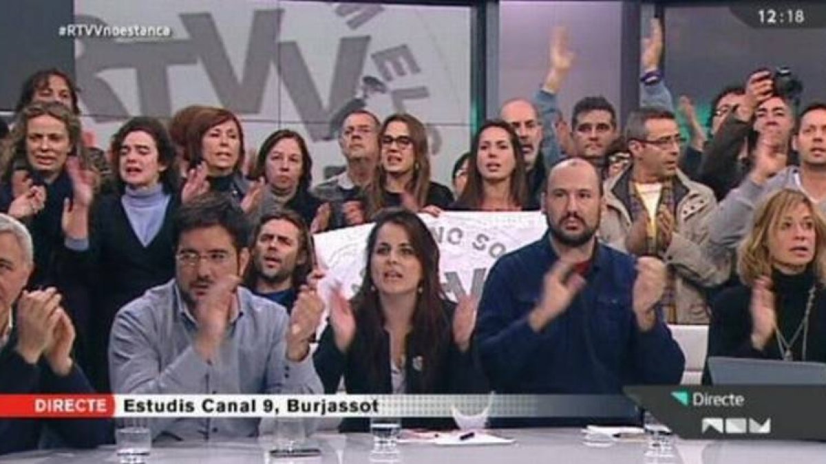 Una de las últimas imágenes emitidas por Canal 9.