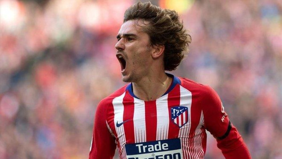 Griezmann celebra un gol con el Atlético la pasada temporada.