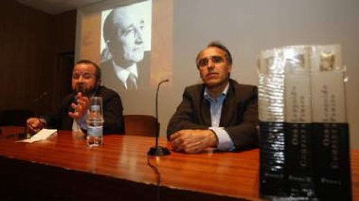 Javier Huerta y Perandones, en la presentación del las obras completas de Panero.