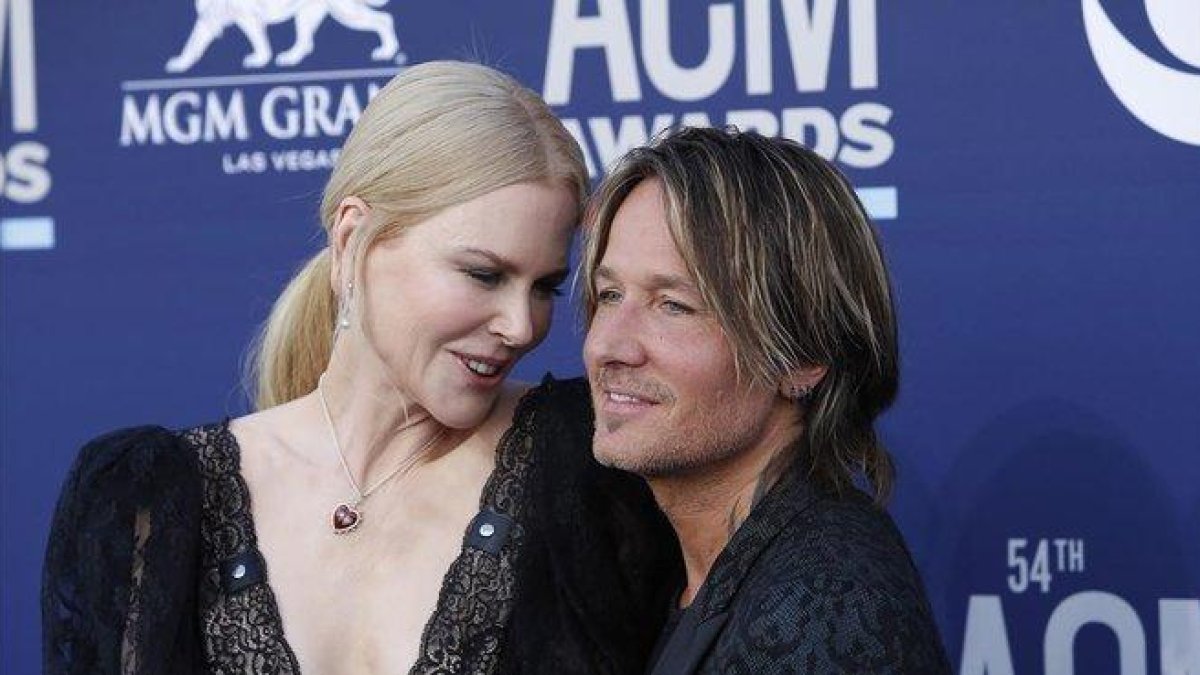 Keith Urban, junto a su mujer, la actriz Nicole Kidman, en un acto en Las Vegas en abril pasado.