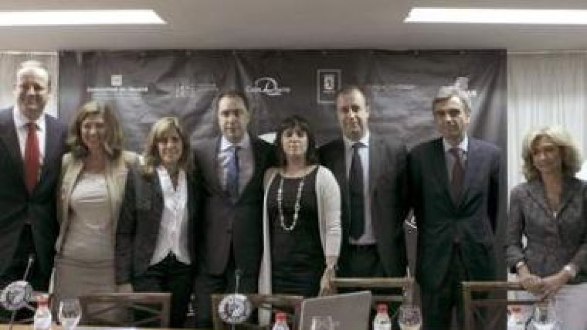 Los responsables de los grupos editoriales en la presentación de ayer.