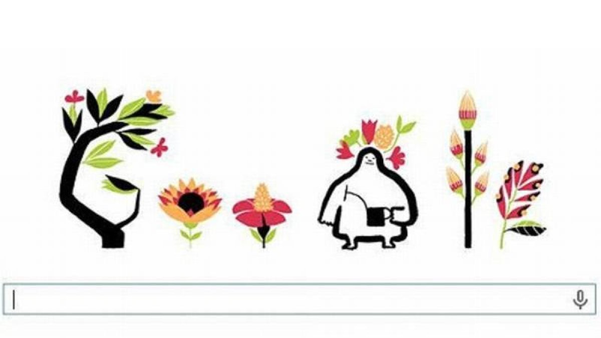 El 'doodle' sobre la primavera de Google.
