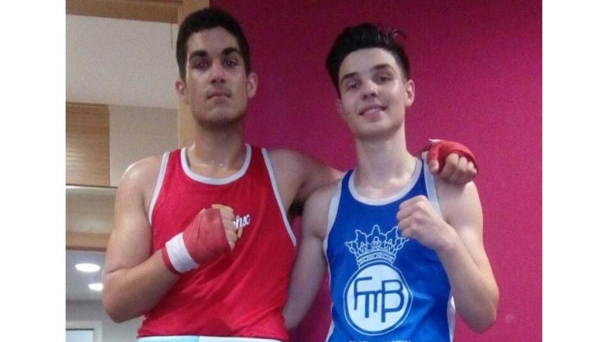 Los boxeadores leoneses Javier Coray y José Ramón Jiménez. DL