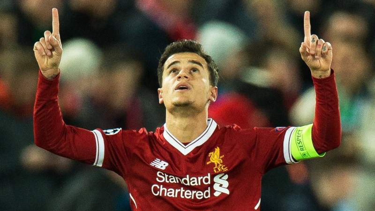 El brasileño Coutinho celebra un gol con el Liverpool esta temporada. PETER POWELL