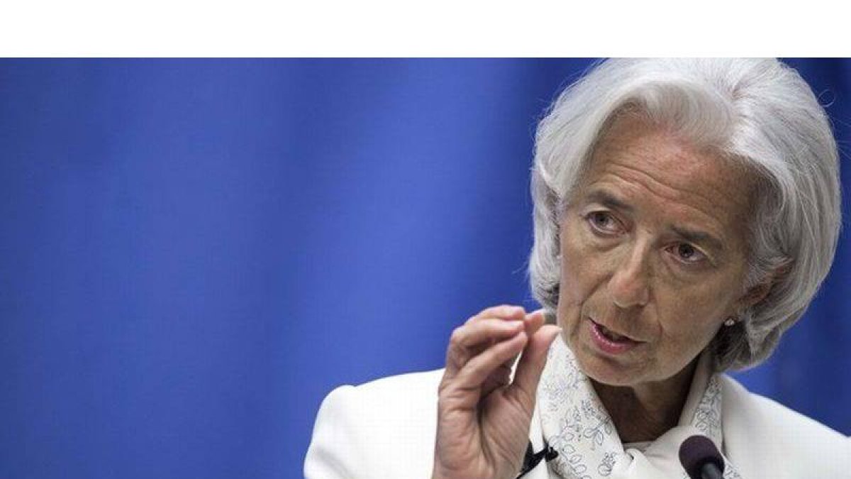 La directora gerente del FMI, Christine Lagarde, durante una conferencia en Washington, el lunes.