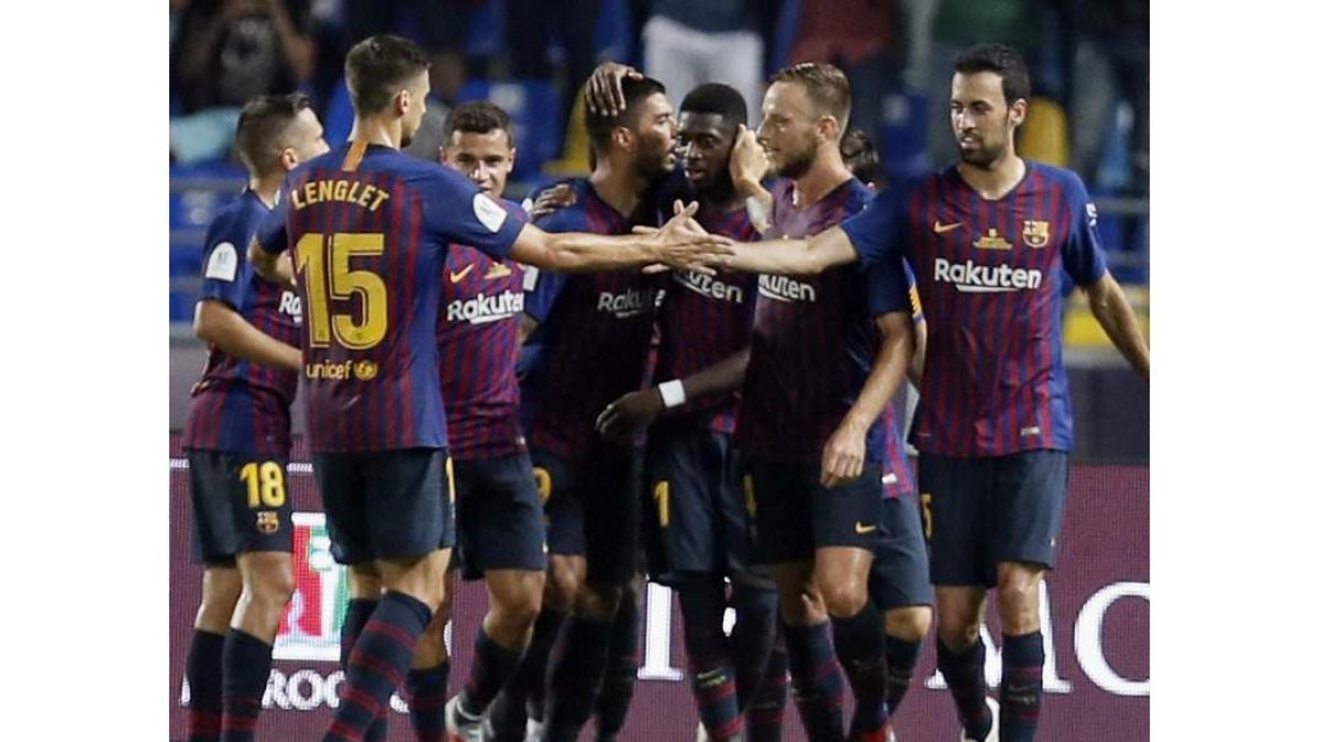 Dembélé fue el autor del 2-1 en el tramo final del partido que posibilitó el triunfo del Barcelona frente al Sevilla en la Supercopa. VIDAL