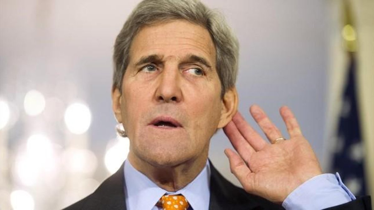 El secretario de Estado de EEUU, John Kerry, en una rueda de prensa, este miércoles.