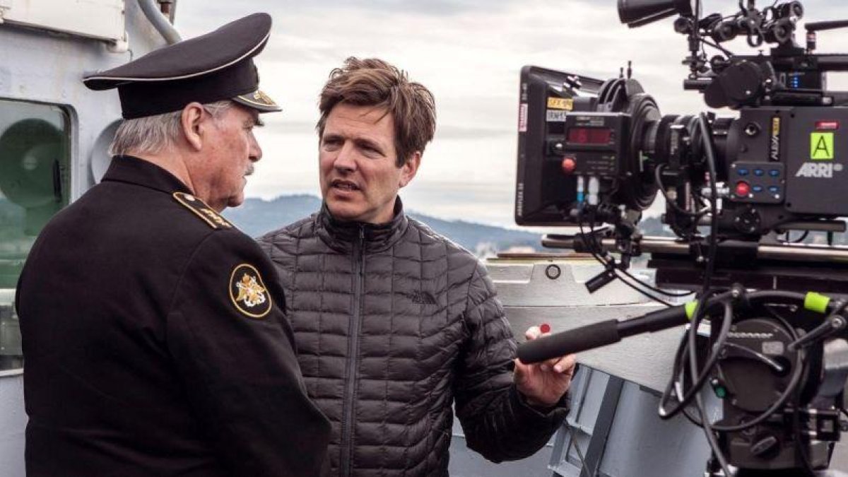Thomas VInterberg, durante el rodaje de su película Kursk