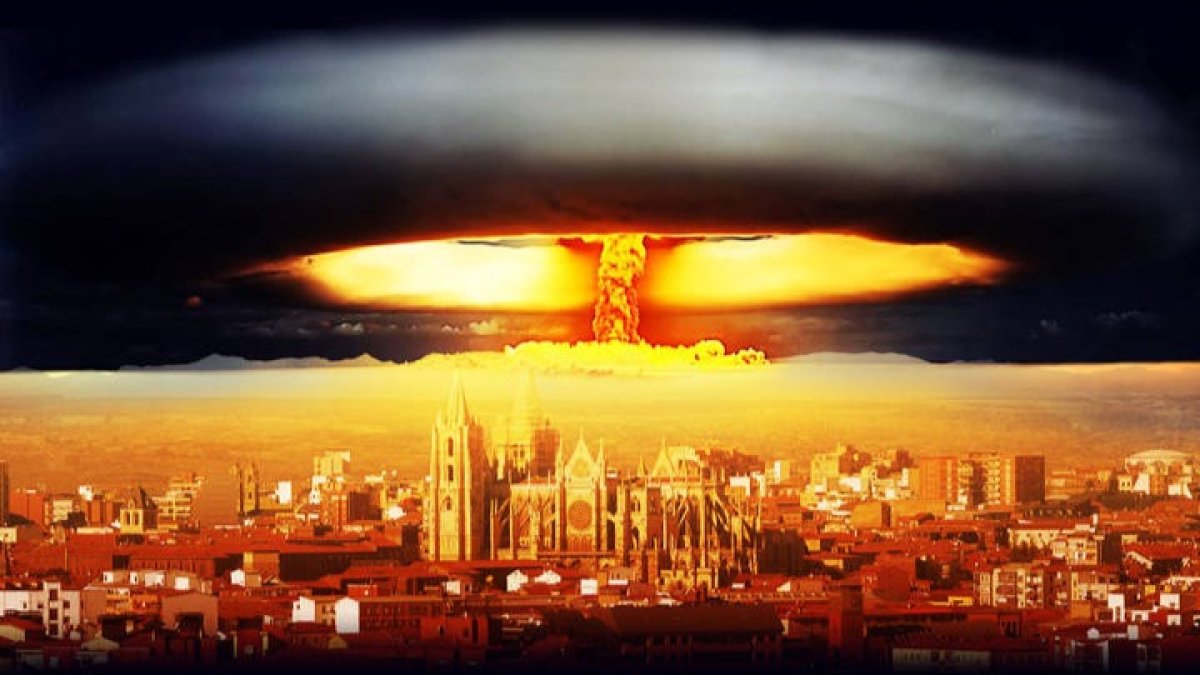 Simulación de una explosión nuclear en León. ILUSTRACIÓN: ALBERTO CALVO
