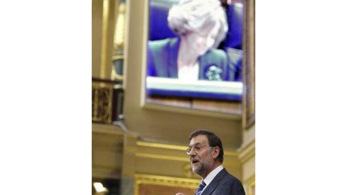 Rajoy, ayer en su intervención en el Congreso.