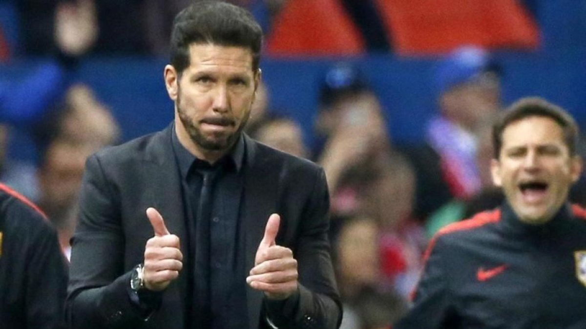 Diego Simeone (46 años), durante el partido entre el Atlético y el Bayern.