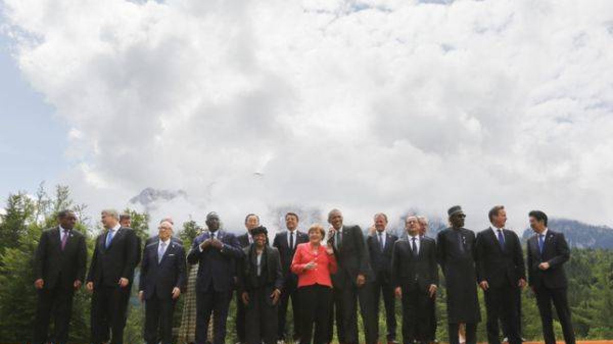 Los líderes de los países más industrializados, juntos en la reunión del G-7 en Elmau, Alemania.