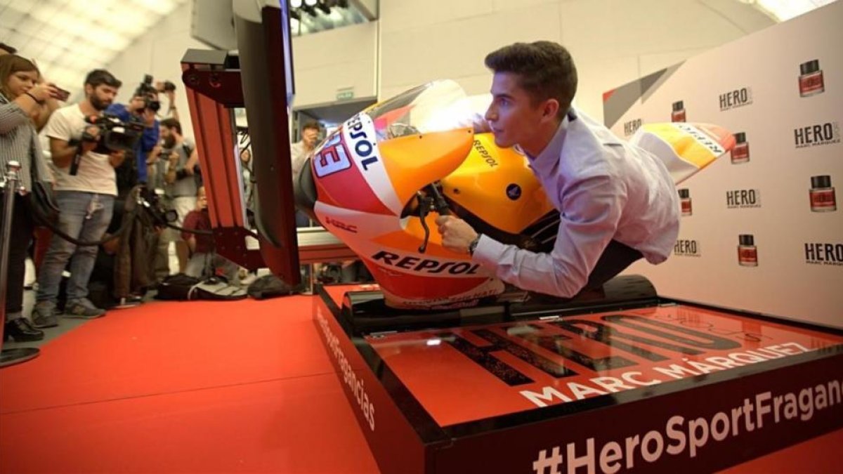 Marc Marquez, en la presentación de su perfume, este miércoles en Madrid.
