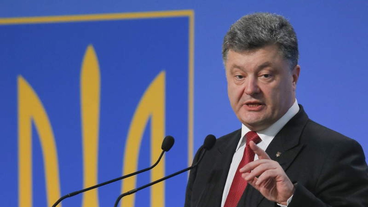 El presidente ucraniano, Petró Poroshenko, ayer.