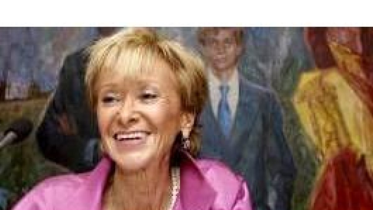 La vicepresidenta De la Vega, ayer durante un coloquio en Madrid