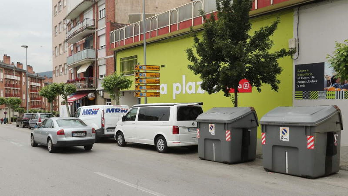Contenedores de la avenida del Castillo donde, por error, se tiró la bolsa de basura con las joyas. L. DE LA MATA