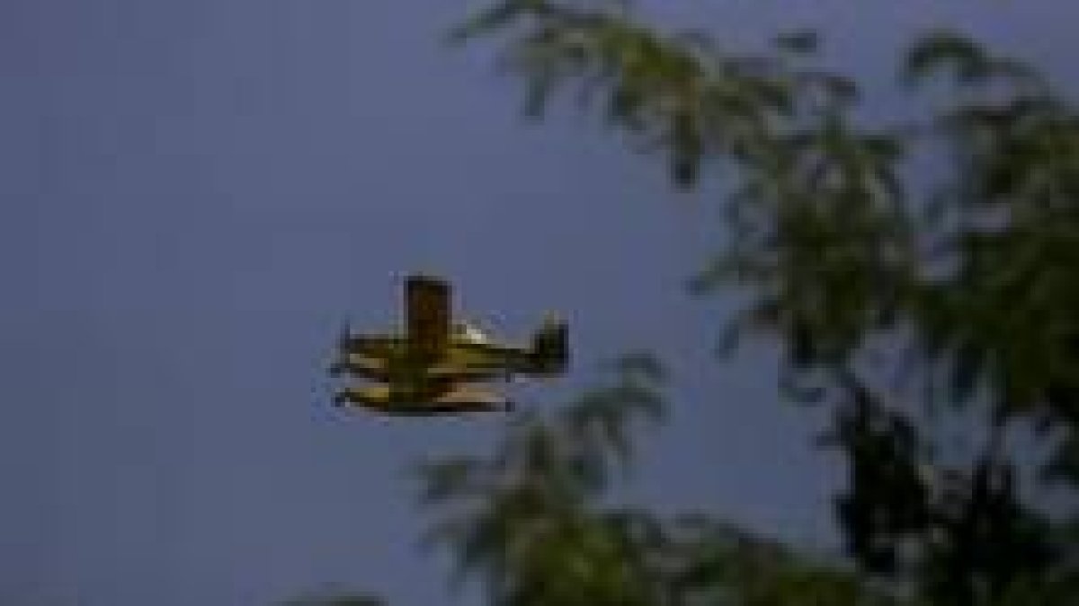Uno de los aviones que participó en la extinción del incendio en la base aérea de Ferral