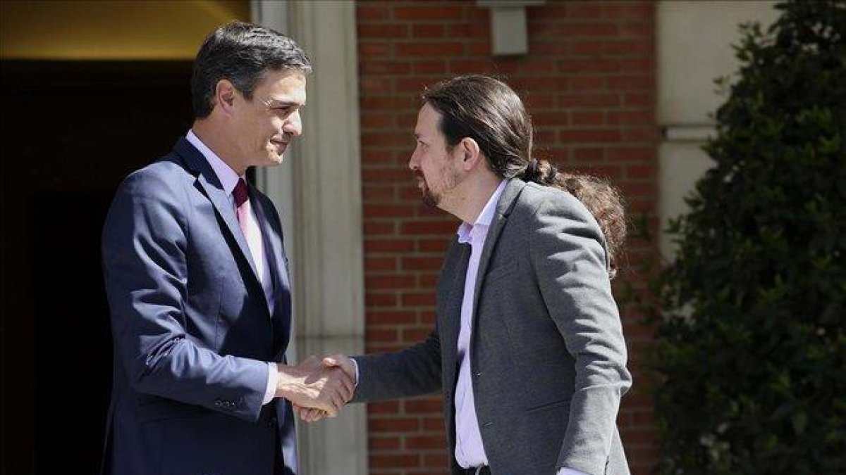Pedro Sánchez y Pablo Iglesias, el pasado 7 de mayo en la Moncloa.