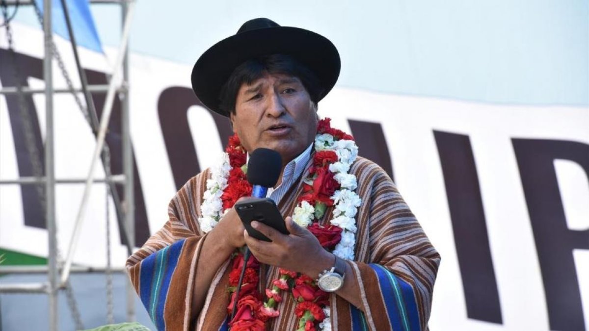 Evo Morales en un acto políticop en Cochabamba.
