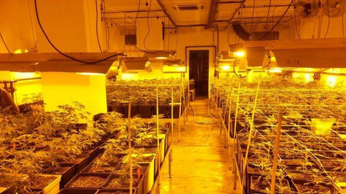 Vista de la instalación desmantelada por la Guardia Urbana de Barcelona.