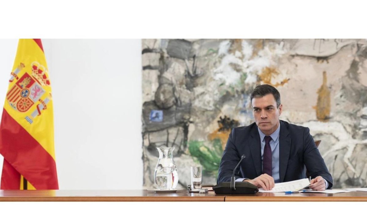 El presidente del Gobierno, Pedro Sánchez, este sábado en la reunión del Comité Científico de la Covid-19.MONCLOA UROPA PRESS