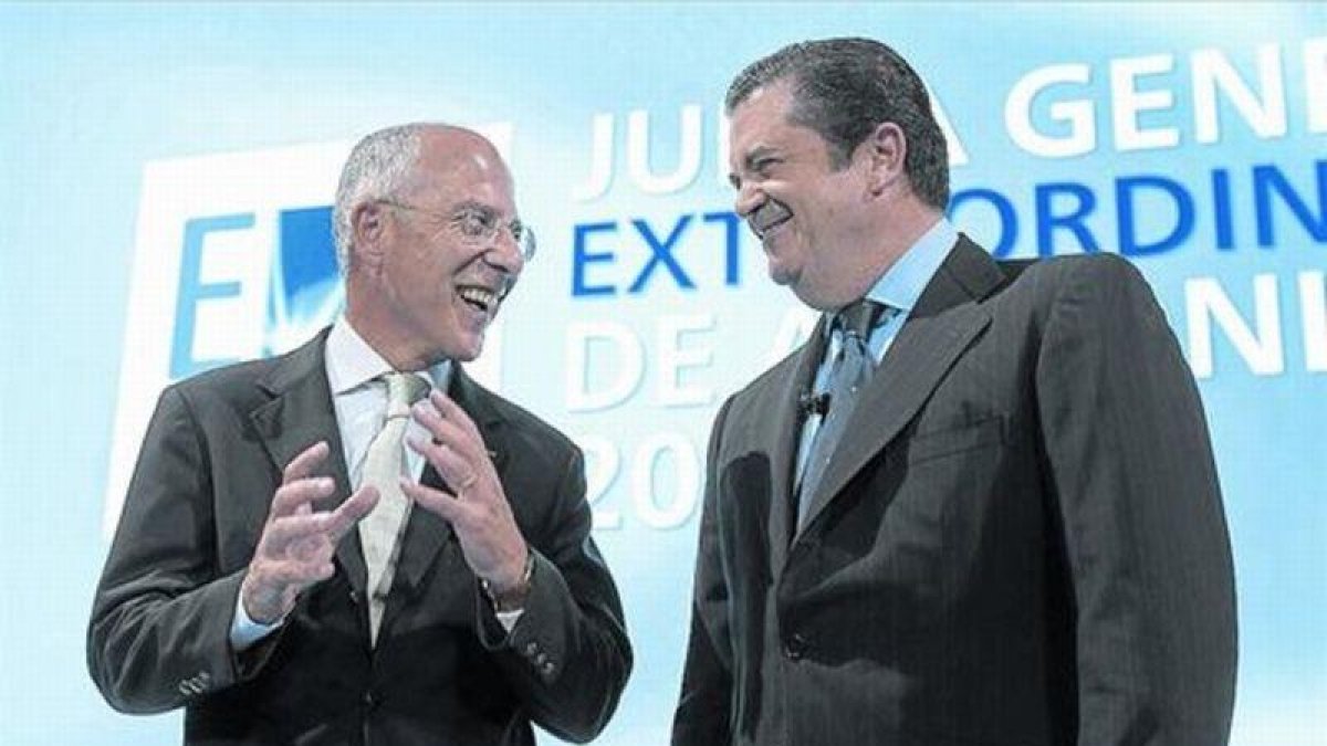 El consejero delegado de Enel, Francesco Starace (izquierda), con Borja Prado, ayer.