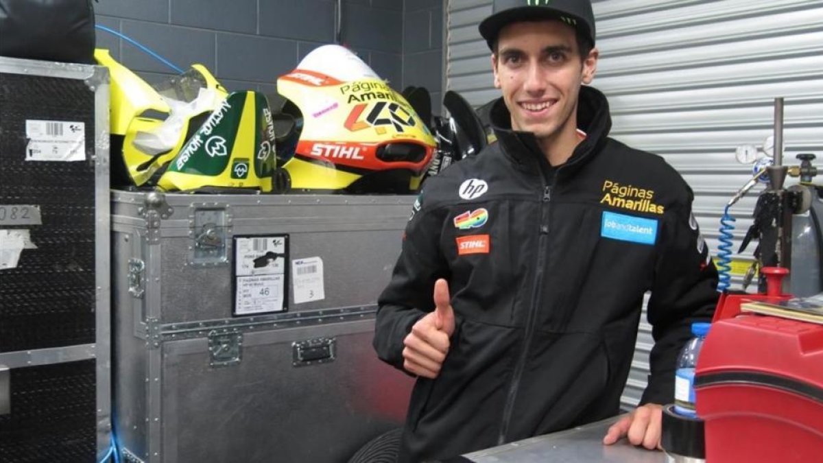 Àlex Rins, esperanzado hoy en su box de Australia.