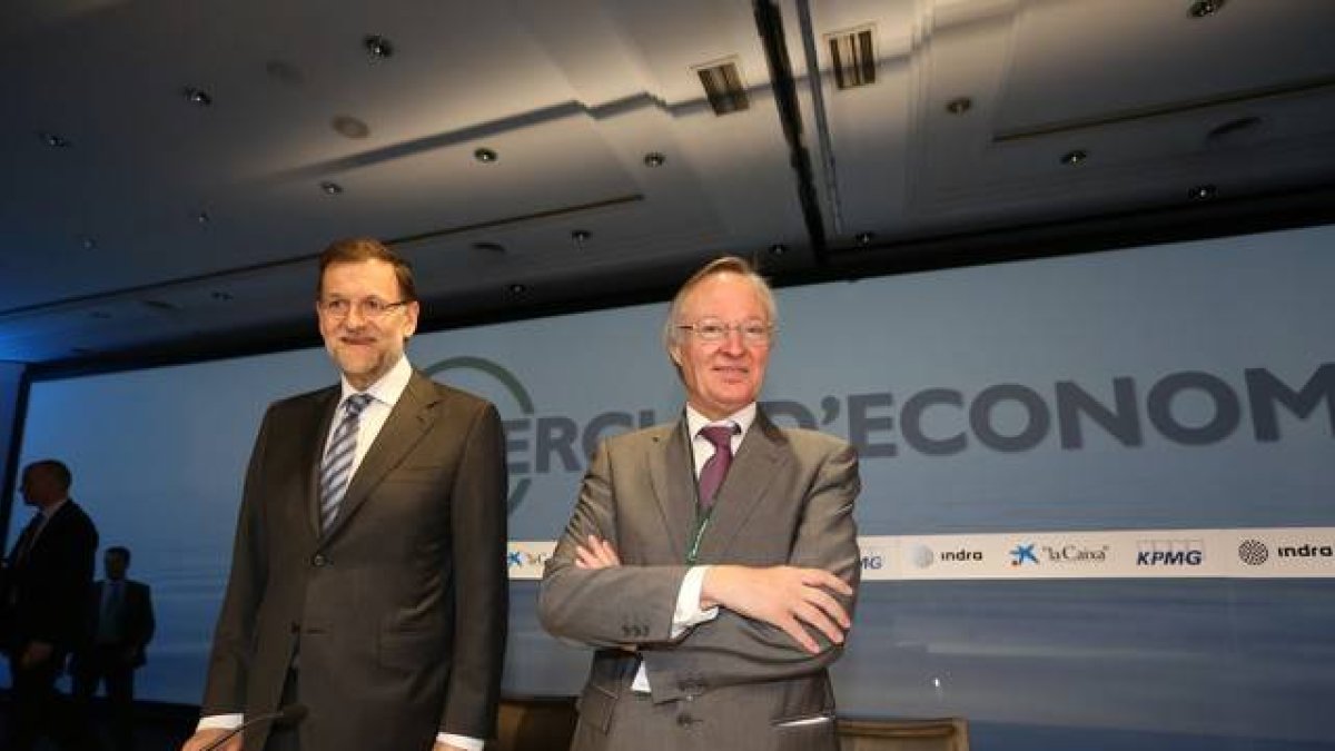Mariano Rajoy y Josep Piqué, este sábado, en Sitges.
