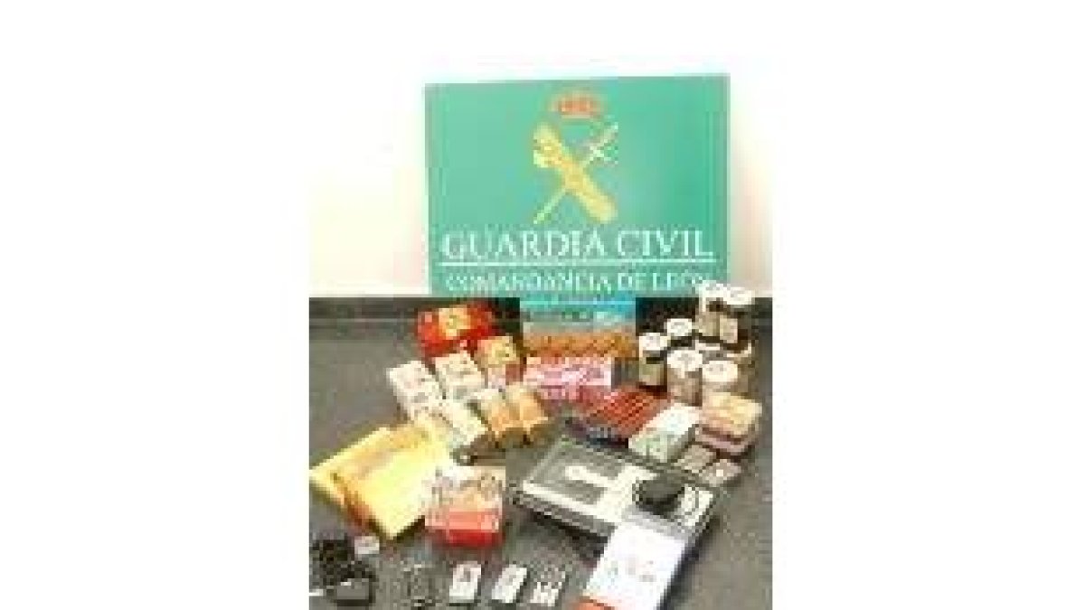 Material sustraído recuperado por la Guardia Civil de Bembibre