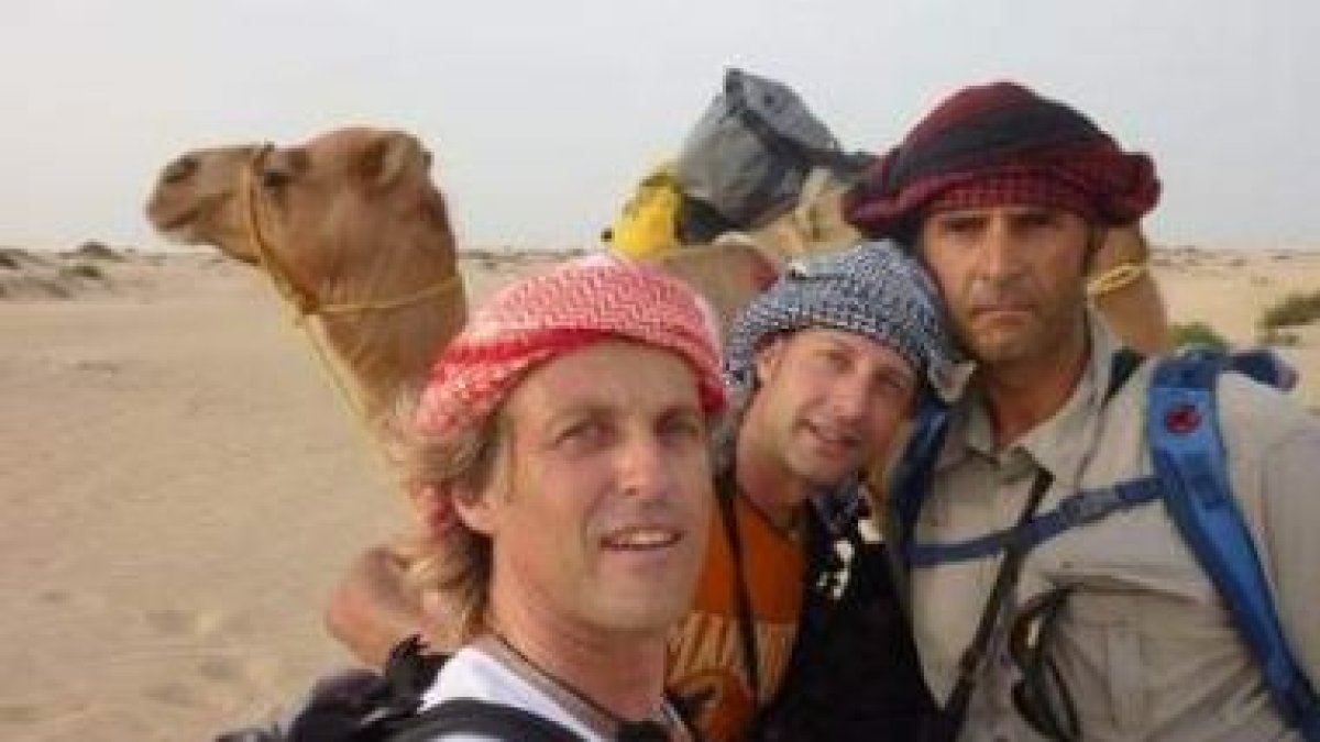 Calleja, Valdés y Rob, los tres expedicionarios.
