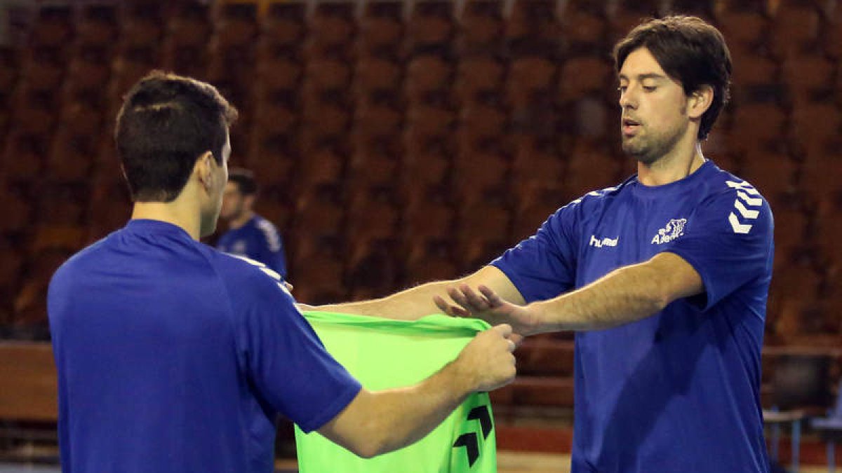 García Vega en un entrenamiento en el Palacio.