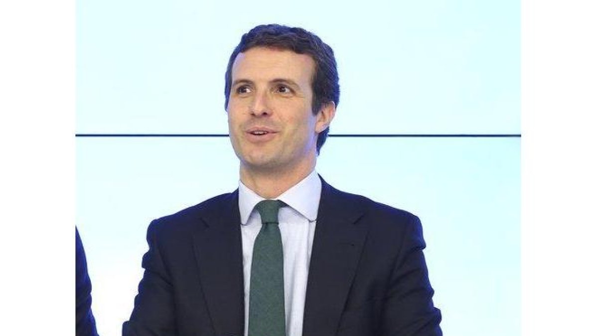 El actual presidente del PP, Pablo Casado, en la reunión del comité ejecutivo de este martes