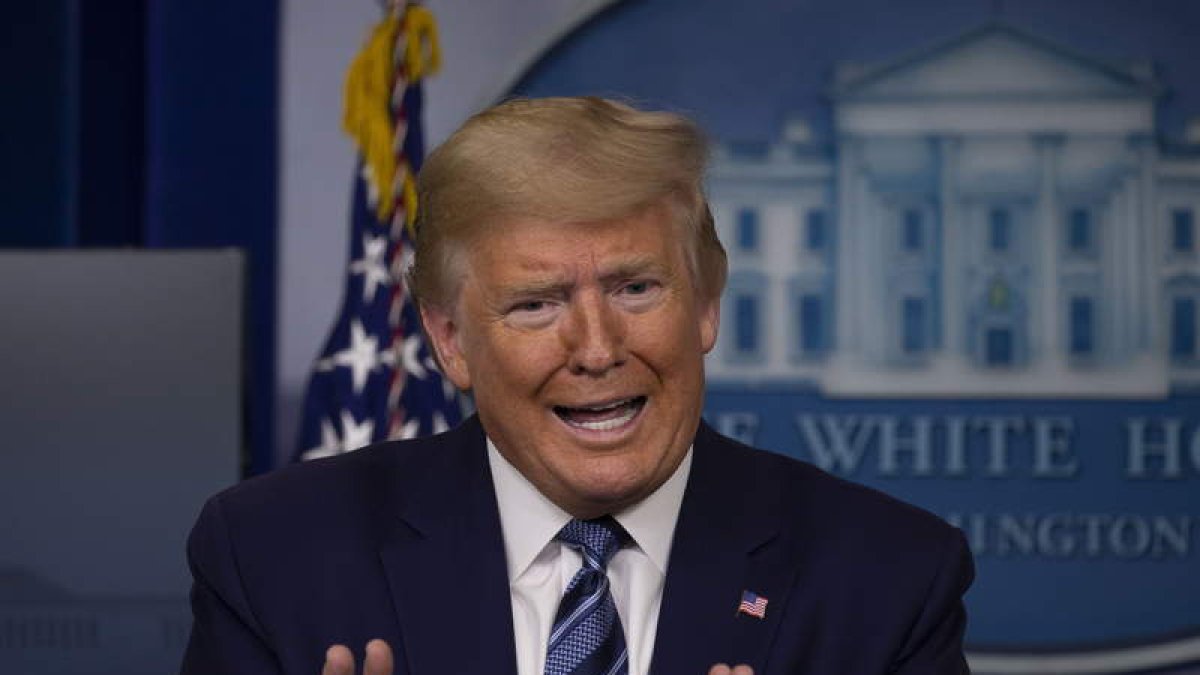 El presidente Donald Trump, ayer durante una rueda de prensa. TASOS KATOPODIS