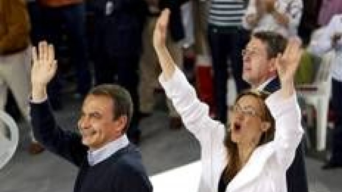 José Luis Rodríguez Zapatero y Soraya Rodríguez, ayer, en Valladolid