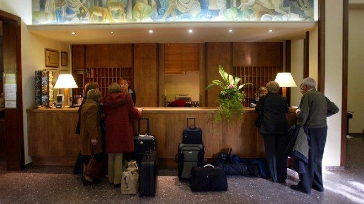 Jubilados del Imserso, en un balneario de Caldes de Malavella.