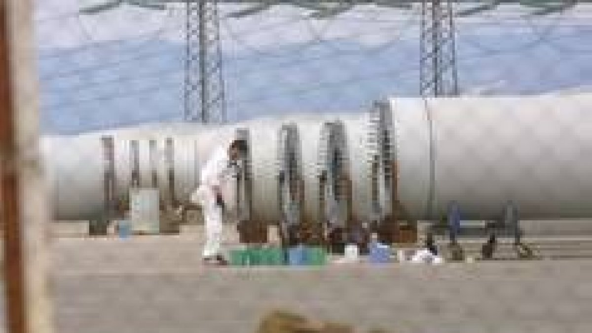 Instalaciones de una fábrica de palas eólicas ubicada en las cercanías de Ponferrada