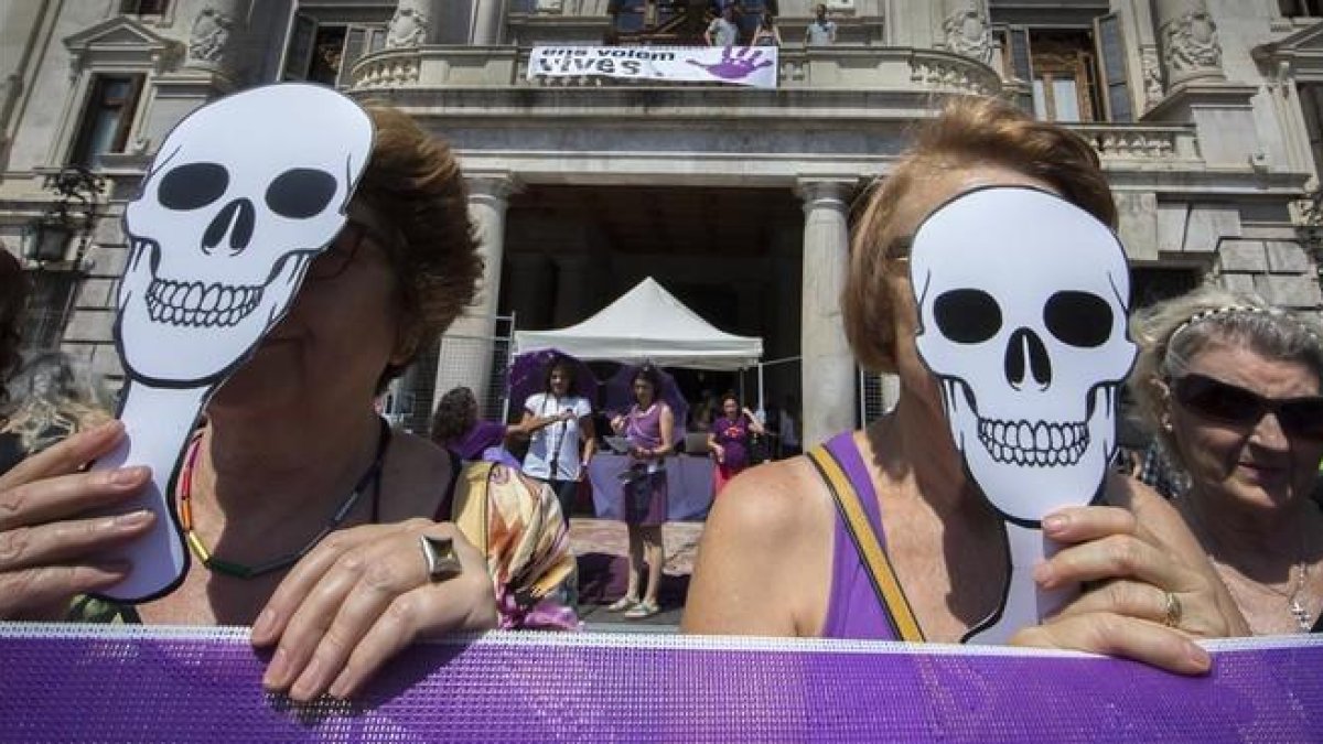 Manifestación contra la violencia machista en Valencia en 2017.