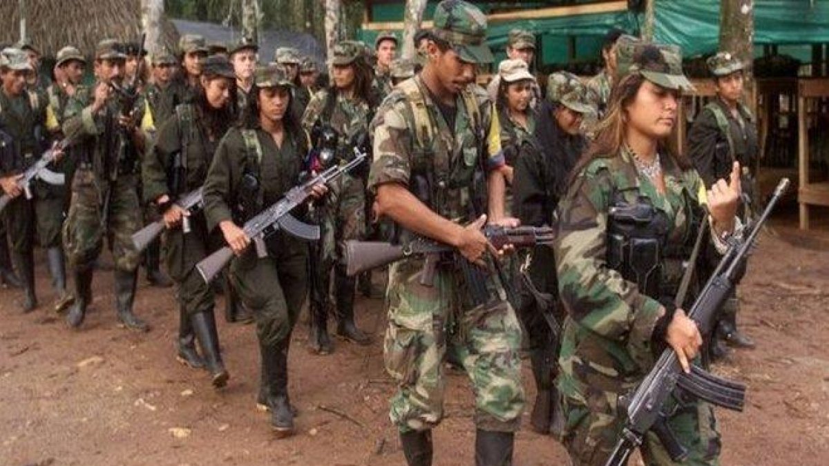 Guerrilleros de las FARC en Colombia durante el proceso de desarme.