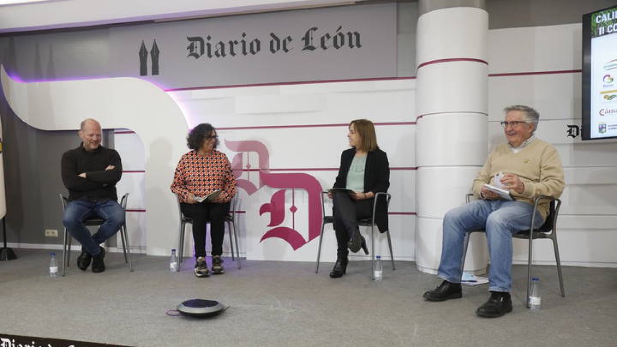 Pablo Linares, Ana Gaitero, Flor Álvarez Taboada y Manuel Bernardo, durante la mesa redonda. RAMIRO
